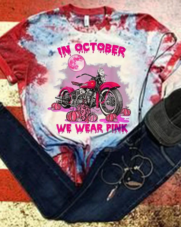 In october,we wear pink T-shirt