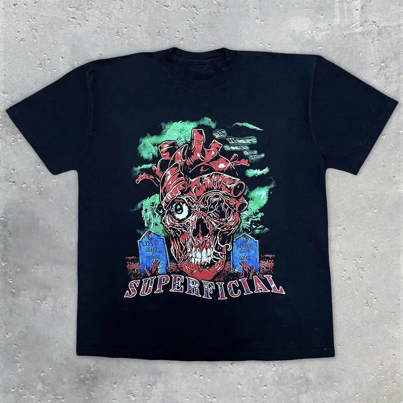 Personalized street style loose round neck men's T-shirt
