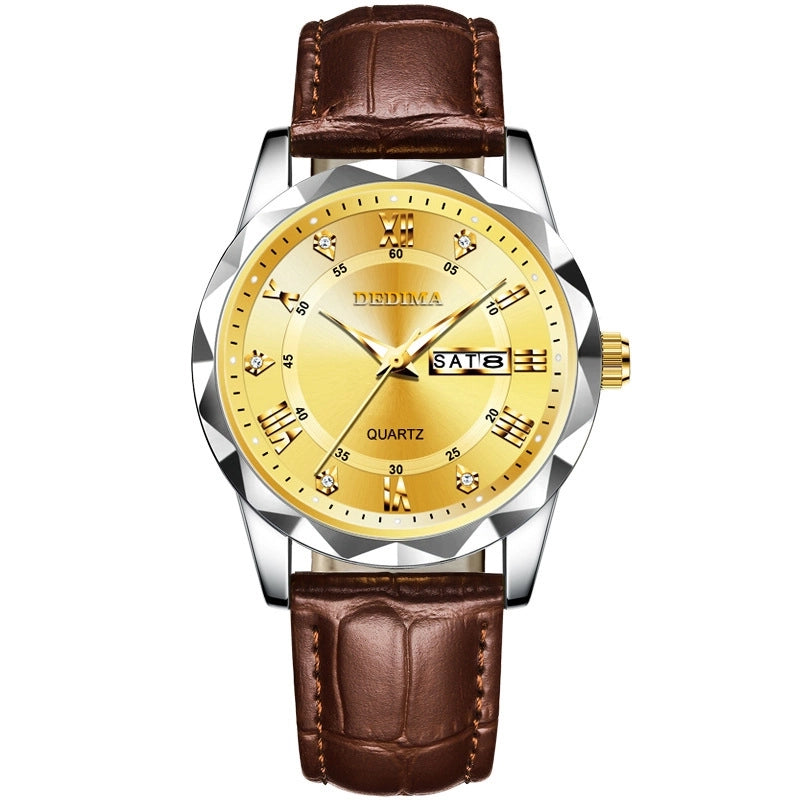 Casual Classic Style Color Block Solid Color Buckle Quartz Men’s Watches