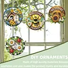 4Pcs Diamond Painting Insects and Flowers Window Pendants Suncatcher Hanging Kits for Home Porch Farmhouse