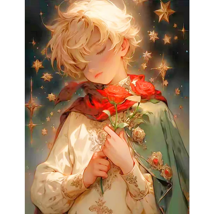 Full Round Diamond Painting - The Little Prince And The Rose Fox 50*60CM