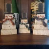 Primitive Wood Snowman Shelf Sitter/Winter Decor