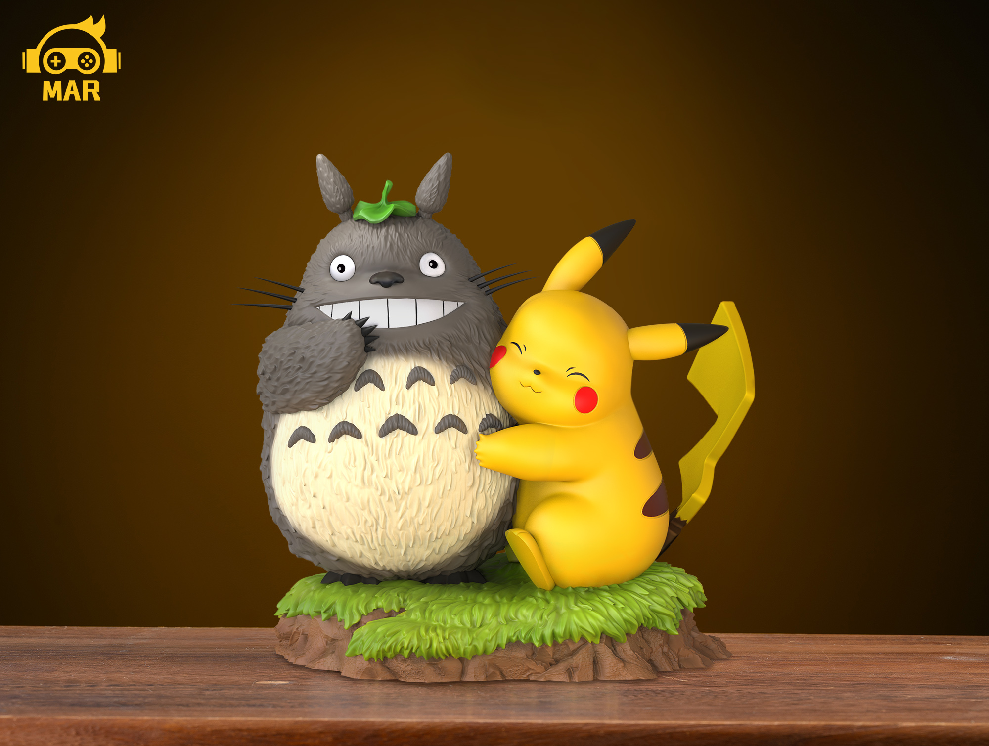  MAR Studio - My Neighbor Totoro Pokemon - Totoro & Pikachu Resin Statue (GK) -