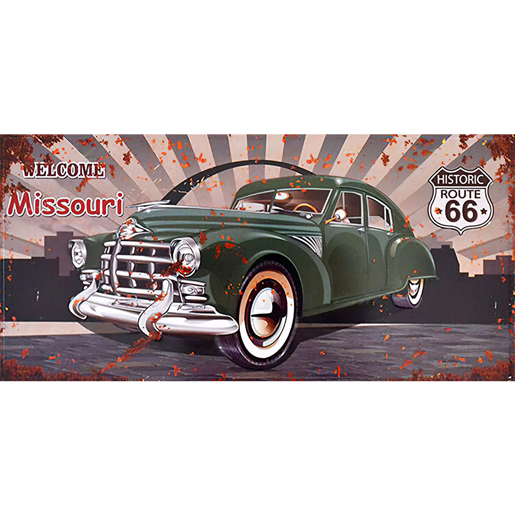 

Retro Car - Round Drill Diamond Painting - 60*30CM (Big Size), 501 Original