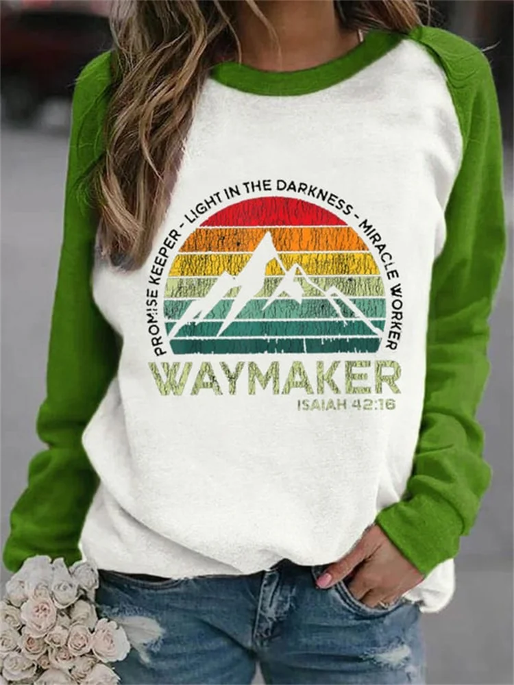 Wearshes Way Maker Light In The Darkness Mountains Sweatshirt