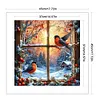 Birds By Window In Winter-11CT Stamped Cross Stitch 45*45cm/17.72*17.72in tapestrymarket