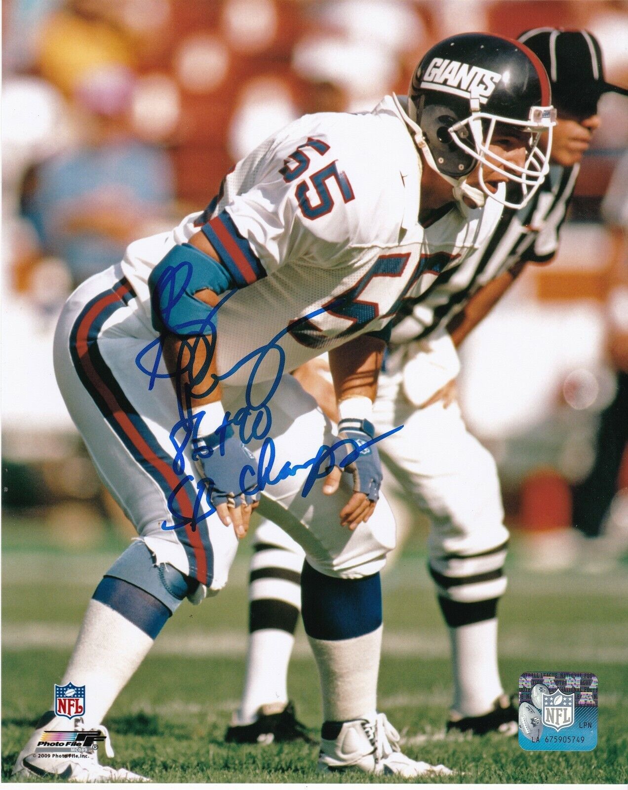 GARY REASONS NEW YORK GIANTS 86,90 SB CHAMPS ACTION SIGNED 8x10