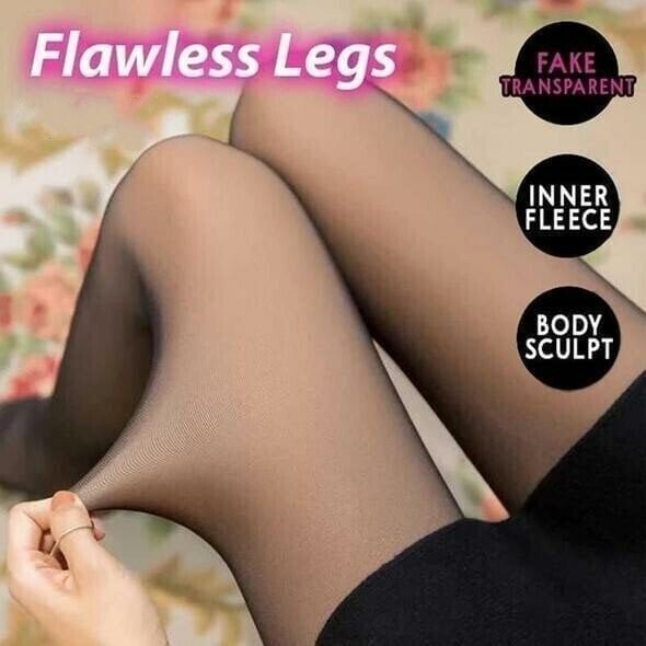 🔥Winter Bestseller🔥Flawless Legs Fake Translucent Warm Fleece Pantyhose