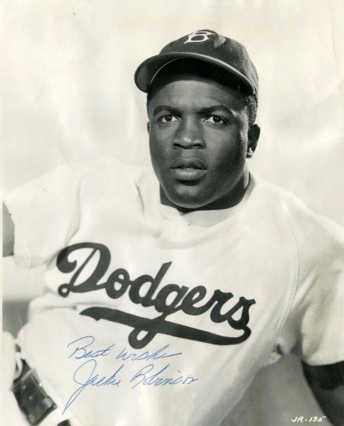 REPRINT - JACKIE ROBINSON Signed Dodgers Glossy 8 x 10 Photo Poster painting RP Man Cave