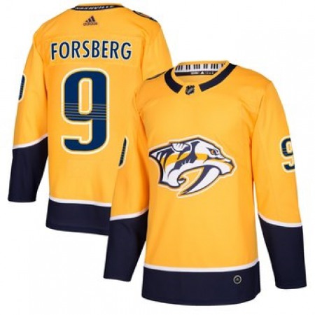 Men's  Nashville Predators #9 Filip Forsberg Yellow Stitched NHL Jersey