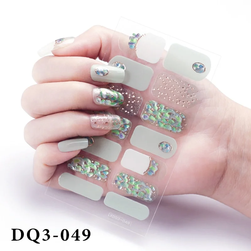 Churchf Nail Stickers Fashion Design Nail Polish Stickers Full Cover Nail Decorations for Manicure Self Adhesive Decals for Nails-Nail Inspo