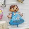 20PCS Babyshower Cross Baptism Ceremony Aluminum Film Balloons Community Party Festive Decors