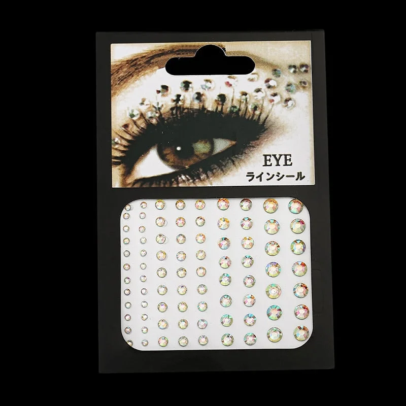 2021 Fashion Women Tattoo Diamond Makeup Eyeliner Eyeshadow Face Sticker Jewel Eyes Makeup Crystal Eyes Sticker