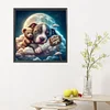 Diamond Painting -DIY Round Drill Good Night Bear and Puppy