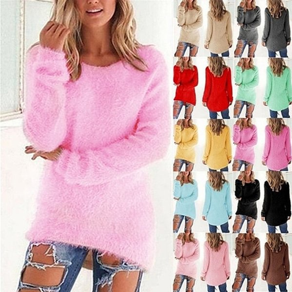 Plus Size Fashion Womens Clothes Autumn and Winter Sweaters Casual Long Sleeve Sweaters Ladies O-neck Shirts Cotton Pullover Loose Sweaters XS-5XL - Shop Trendy Women's Fashion | TeeYours