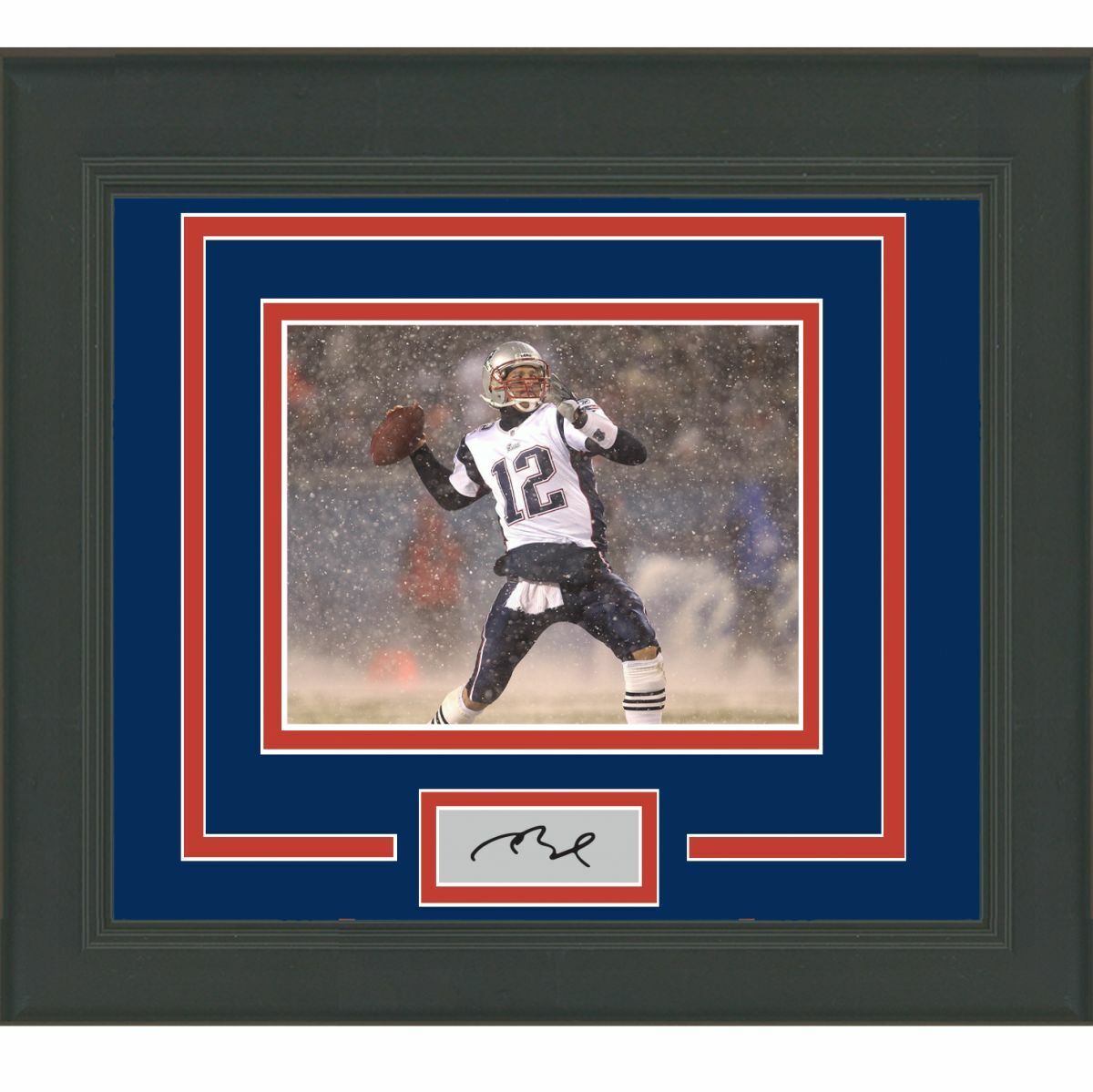 Framed Tom Brady Facsimile Laser Engraved Auto New England Patriots Photo Poster painting