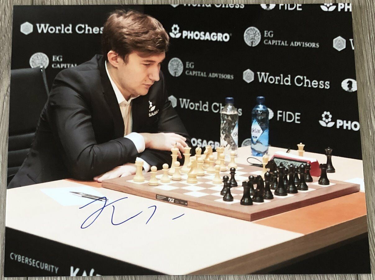 CHESS GRANDMASTER SERGEY KARJAKIN SIGNED AUTOGRAPH 8x10 Photo Poster painting D w/EXACT PROOF