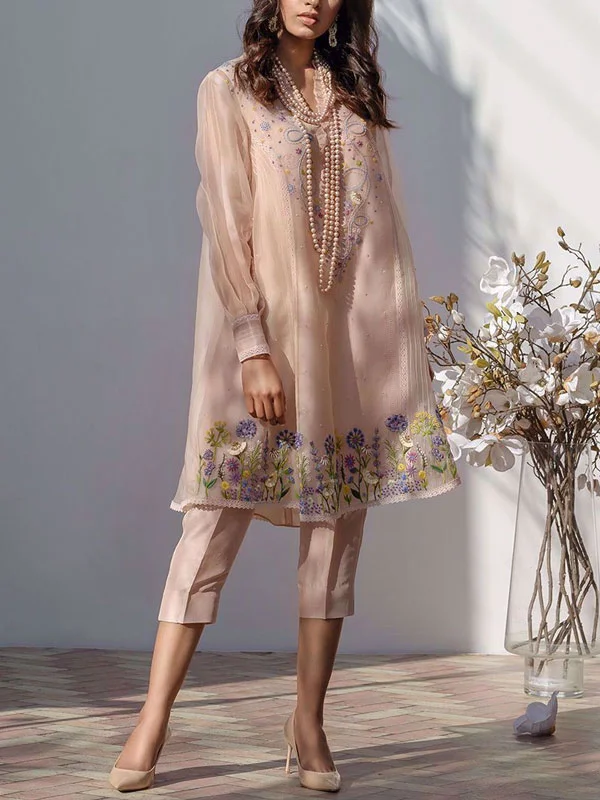 Comfortable Chiffon Material Indian Style Ladies Suit