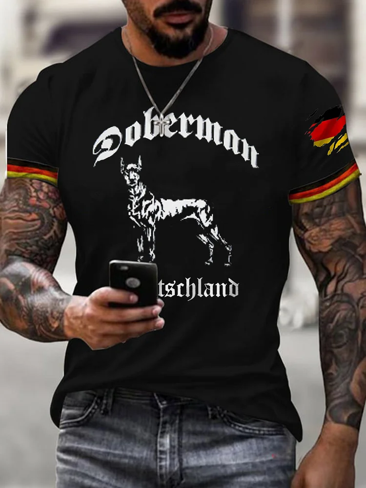 Männer Deutschland Dobermann kurze Ärmel T-Shirt
