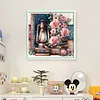 Pink Flowers And Lights-11CT Stamped Cross Stitch 45*45cm/17.72*17.72in tapestrymarket