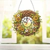 DIY Sunflowers Bird Nest 5D Hanging Clock Art Craft for Bedroom Decor