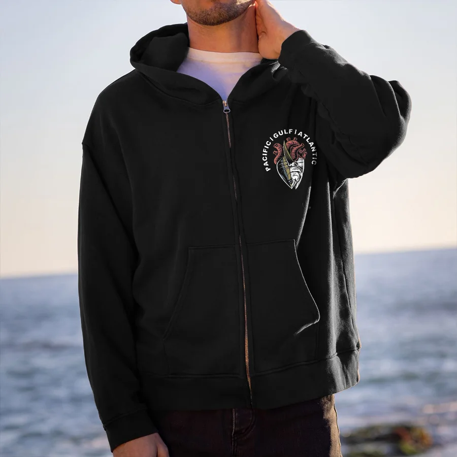 Pacific Igulfi Atlantic Printed Men's Zip-up Hoodie
