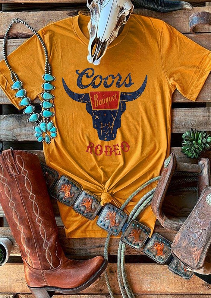 Bestdealfriday Coors Banquet Rodeo Steer Skull T-Shirt Tee 9601516