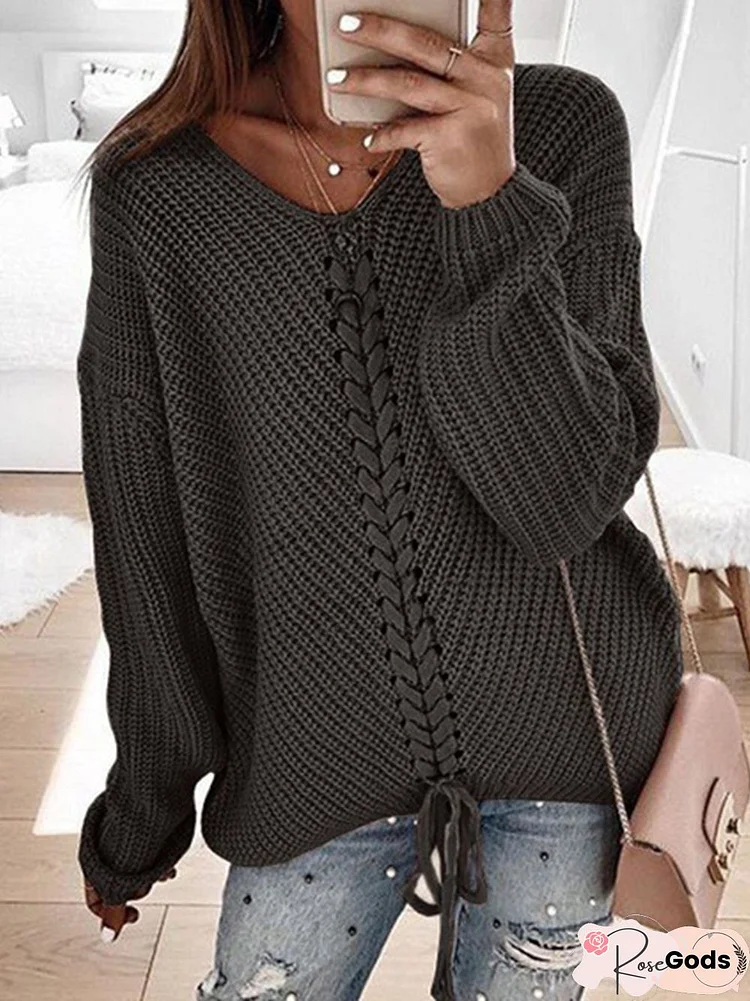 Plus Size Knitted Women 2019 Fall Pullover Sweaters