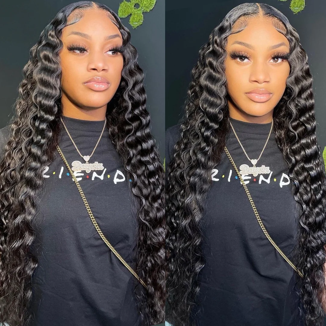 Jewtribute Hair®|Deep Wave Wig Lace Front Wigs Natural Wave Wig 