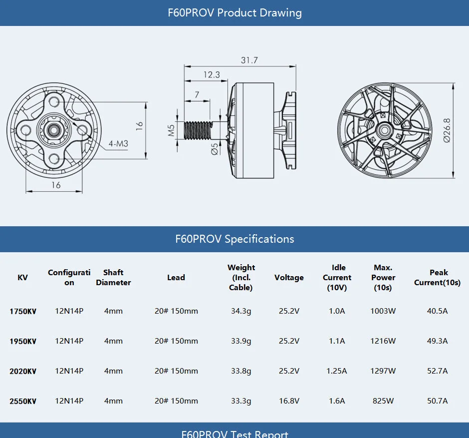T-motor F60 Pro V 2020KV 未使用新品4個セット TMOTOR TMOTOR F60 Pro V LV 2207.5 1950KV/2020KV Racing Motor