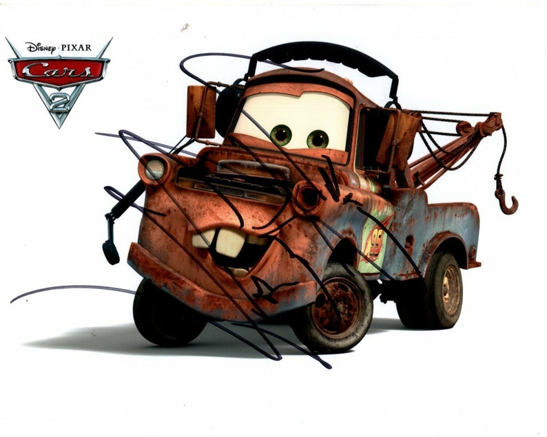 Larry the cable guy signed autographed disney cars 2 tow mater Photo Poster painting