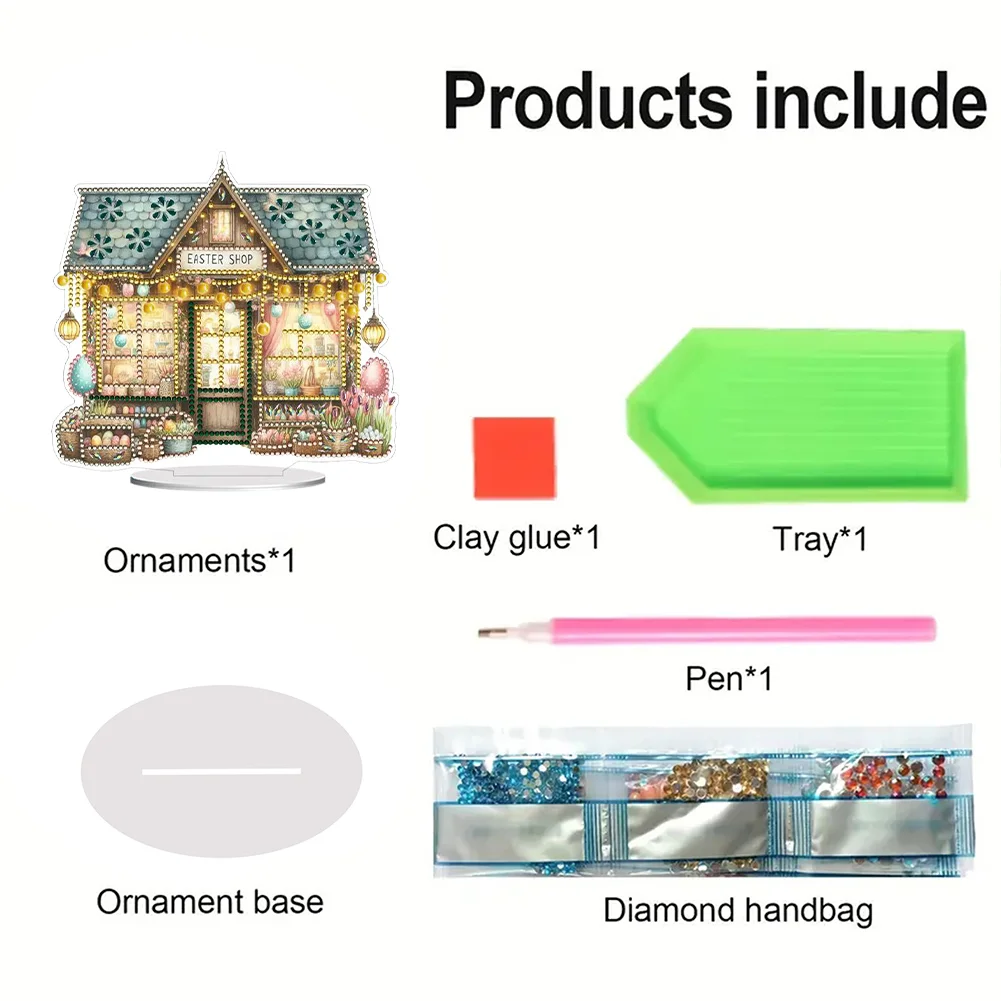 DIY Easter Shop Diamond Painting Ornaments 5D DIY Table Top Rhinestones Decors