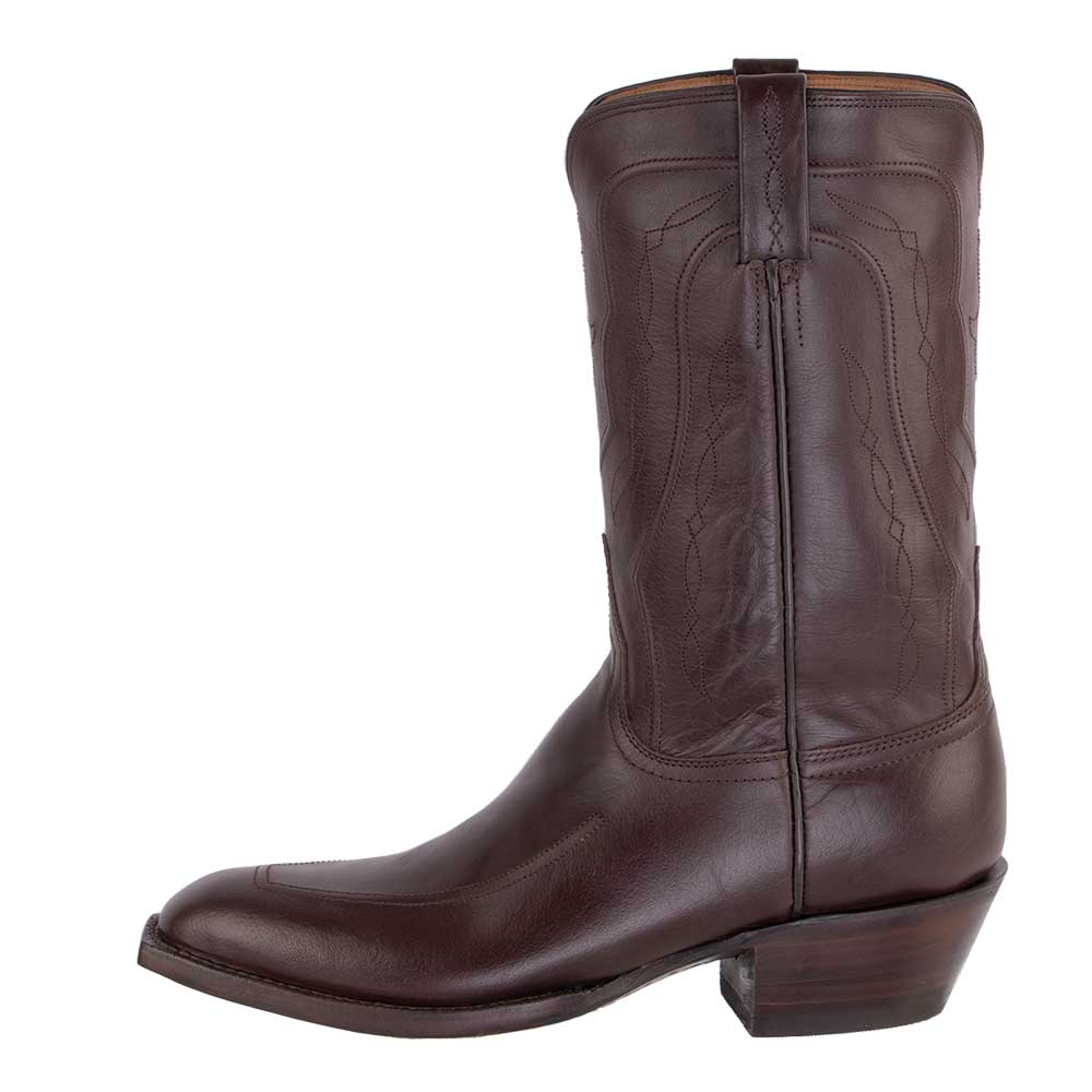 Brown Chunky Heel Mid-Calf Embroidered Cowboy Boots for Women Nicepairs