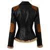 Women's Vintage Lapel Leather Jacket Coat Top by Inlyline