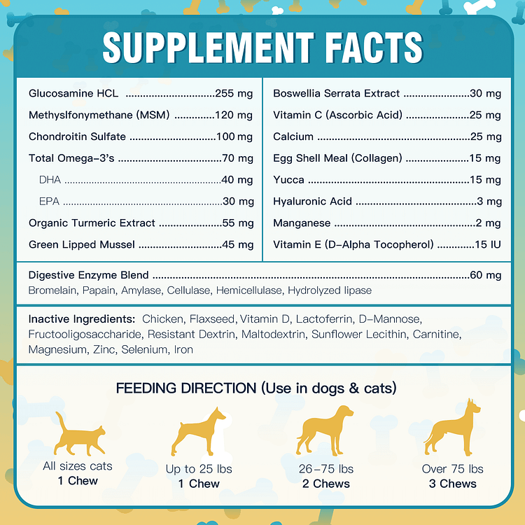 Glucosamine and clearance msm for dogs