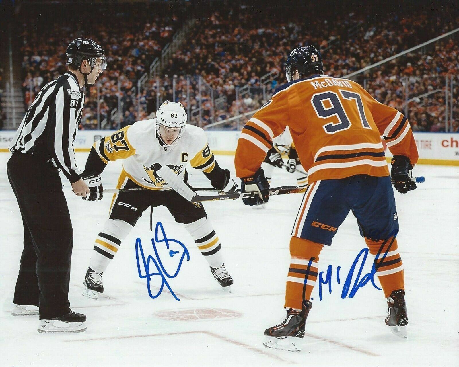 Sidney Crosby / Connor McDavid Autographed Signed 8x10 Photo Poster painting ( HOF ) REPRINT