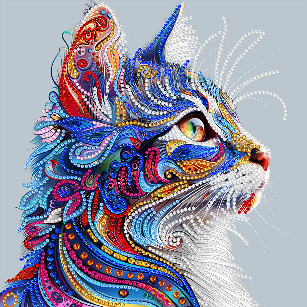 Color Cat 30*30cm(canvas) special shaped drill diamond painting