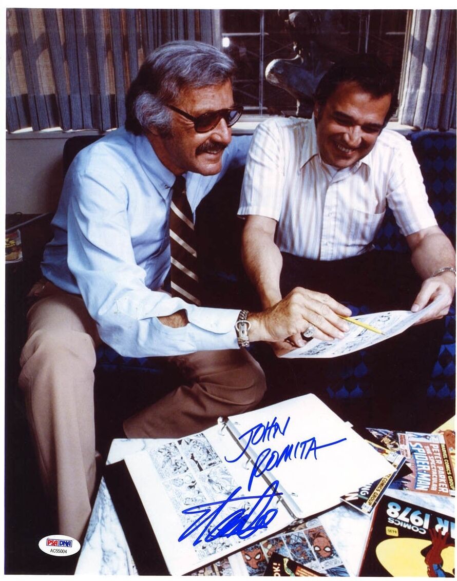 Stan Lee & John Romita Sr DUAL SIGNED 11x14 Photo Poster painting Spider-Man PSA/DNA AUTOGRAPHED