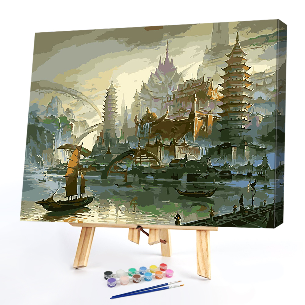 

40*50CM Paint By Numbers-Ancient City, 501 Original