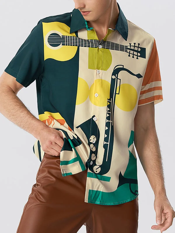 Aonga - Mens Music Equipment Printed ShirtI