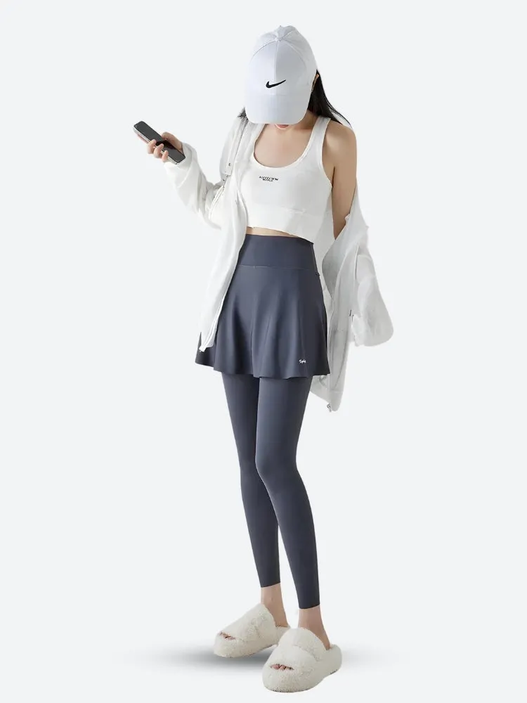 Brownm Sport Leggings Mini Skirt