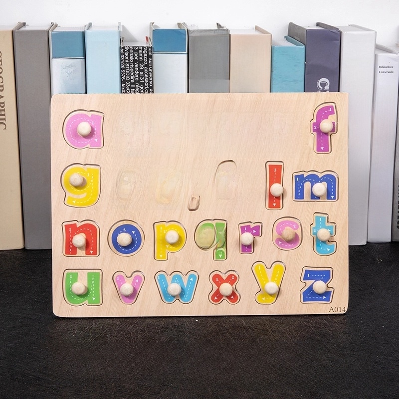 Children ‘s Education Wooden Toys Numbers Alphabet Fruit Intelligence Building Blocks 1 Set