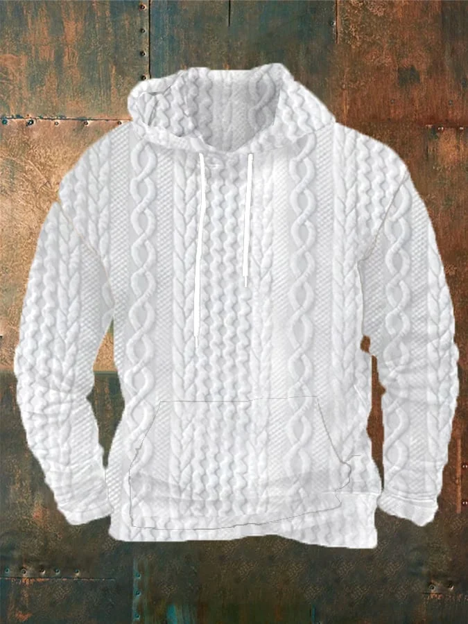 Men'S Plaid Print Long Sleeve Casual Sweater