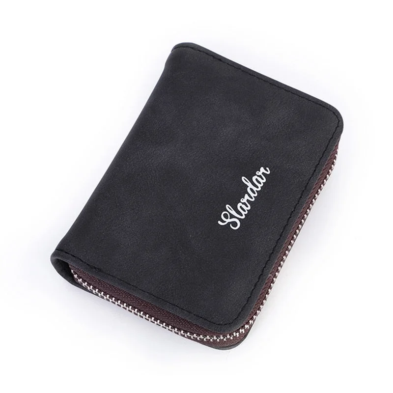 PURDORED 1 Pc Solid Men Card Holder Scrub Leather Business Card  Wallets Coin Pocket Unisex Money Wallet Women Purse Porte Carte