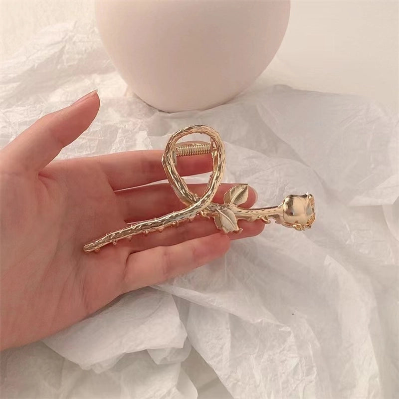 Metal Grab Clip Elegant Bow Hairpin Back Head Large Shark Clip French Pearl Clip Hair Accessories