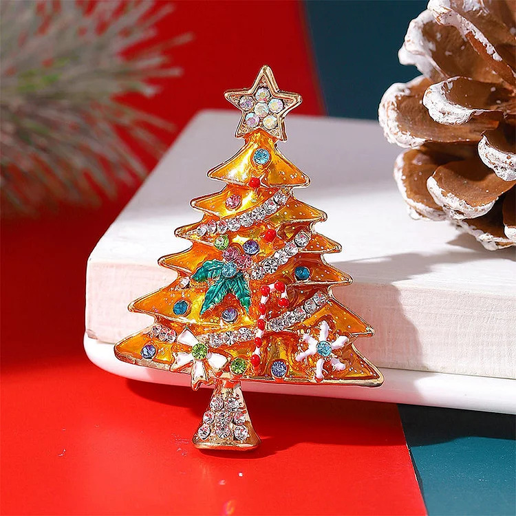 Daily Christmas Tree Hot Drill Brooch