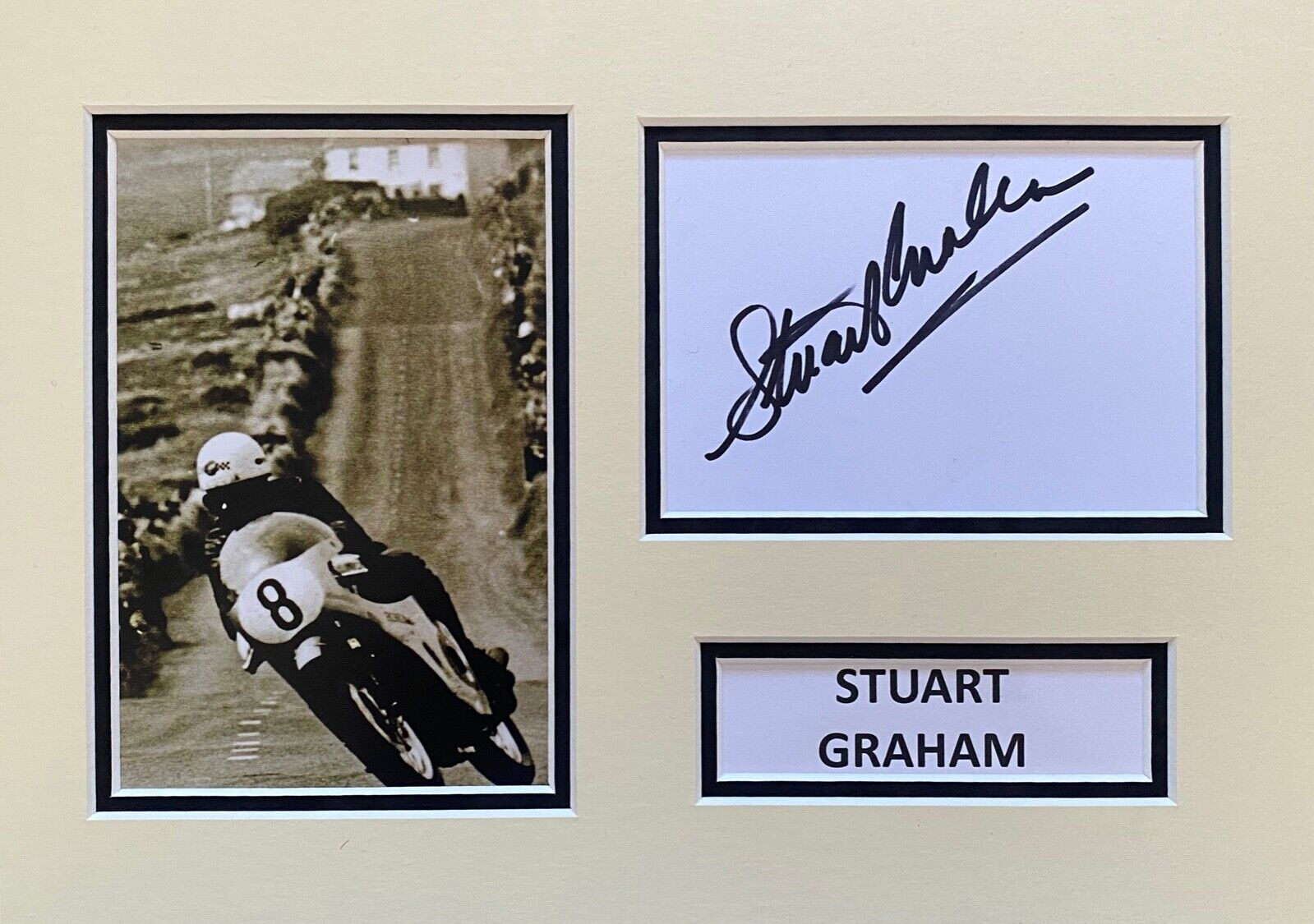 STUART GRAHAM HAND SIGNED A4 Photo Poster painting MOUNT DISPLAY ISLE OF MAN TT AUTOGRAPH 1