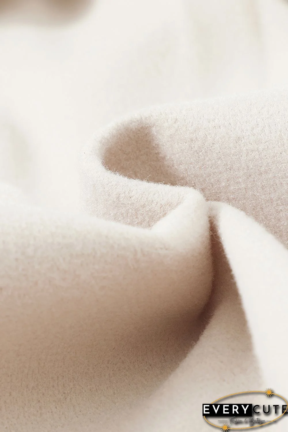 Khaki Lapel Button-Down Coat with Chest Pockets