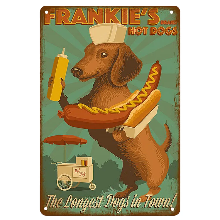 Frankie's Hot Dog - Vintage Tin Signs/Wooden Signs - 7.9x11.8in & 11.8x15.7in