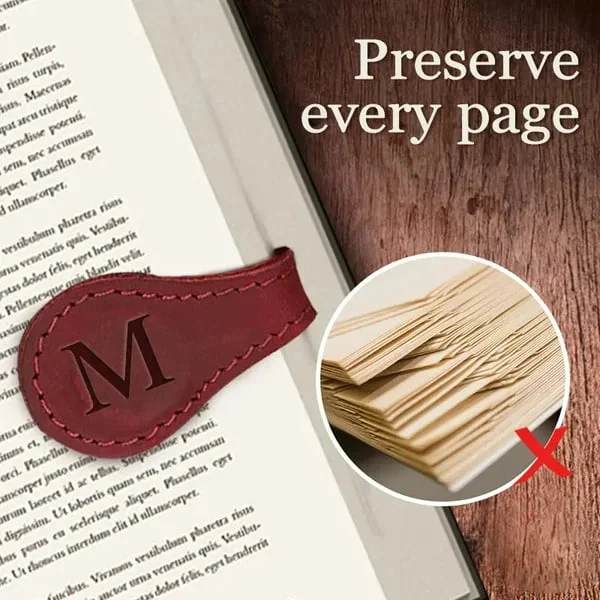 TimelessMark - LAST DAY SALE 75% OFF - Personalized Magnetic Leather Bookmark